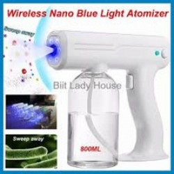 Fogging Machine Disinfectant Spray Gun Handheld Wireless Atomizer Fog Blue Light 